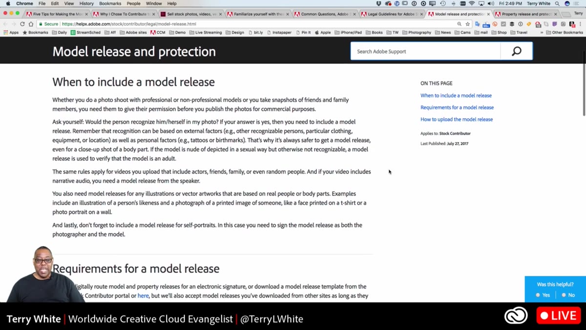 Model release requirements discussion, identifiable faces and features