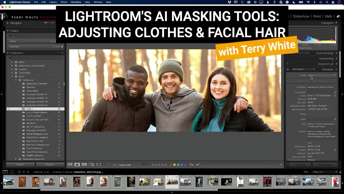 Masking panel open, three people detected in frame