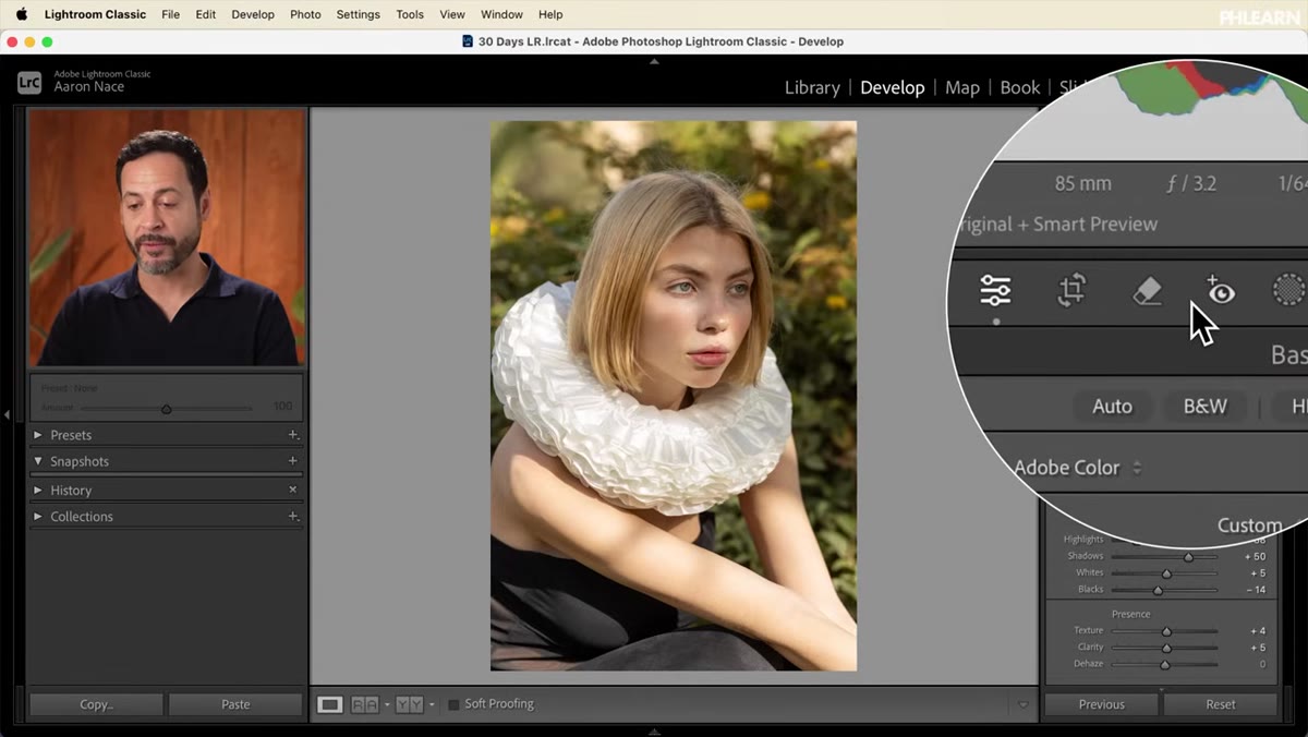Masking icon highlighted in the editing toolbar