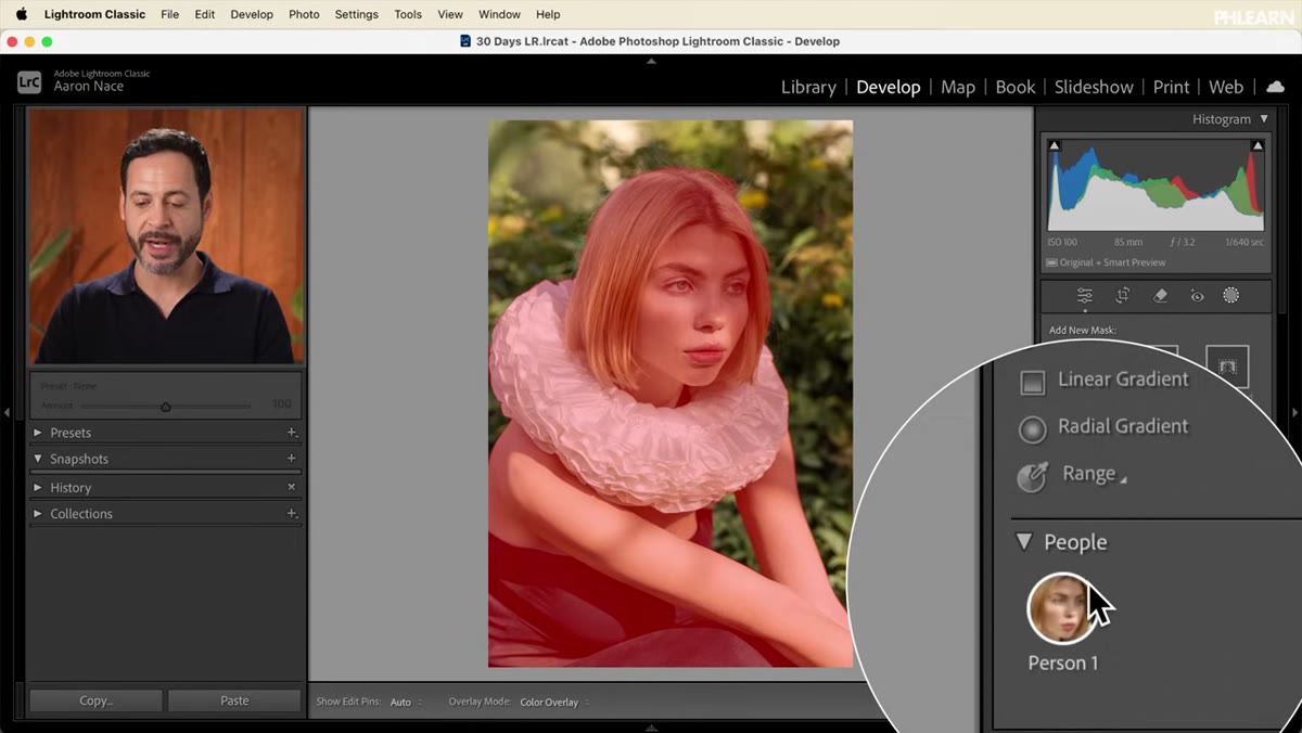 Color Range and Luminance Range options shown in masking panel