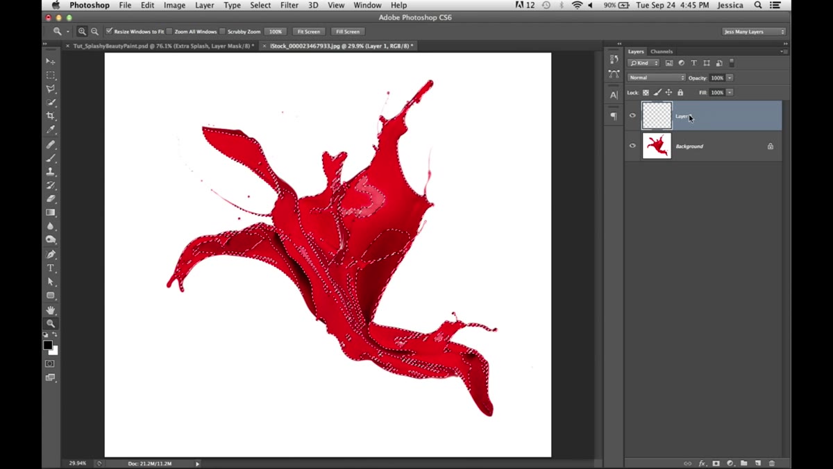 New layer filled with black, background hidden