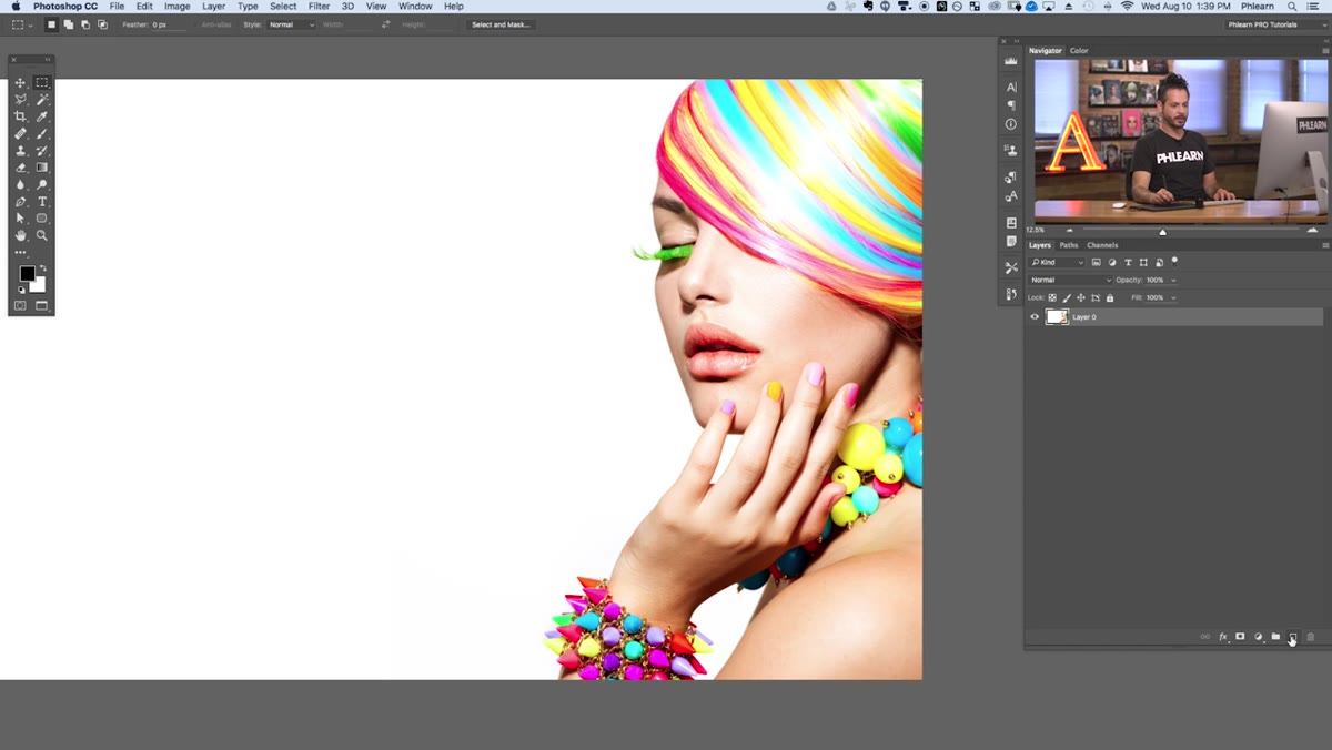 New layer created above background in Layers panel
