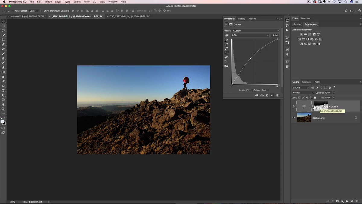Layer mask displayed in grayscale across the full canvas